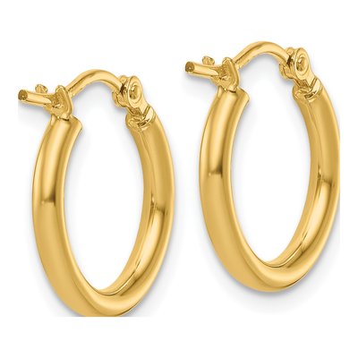 10K Yellow Gold 15mm Hoop Earrings – view 5