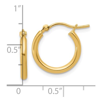 10K Yellow Gold 15mm Hoop Earrings – view 6