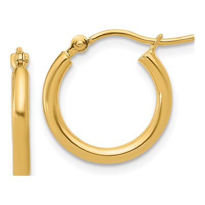 10K Yellow Gold 15mm Hoop Earrings