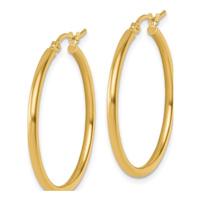 10K Yellow Gold 30mm Hoop Earrings – view 3