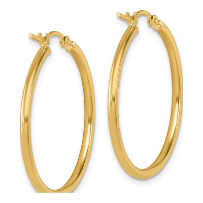 10K Yellow Gold 30mm Hoop Earrings – view 5