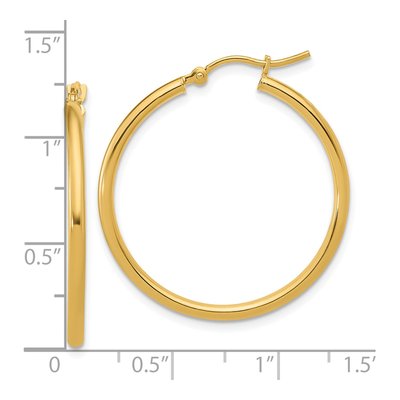 10K Yellow Gold 30mm Hoop Earrings – view 6
