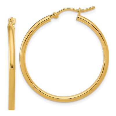 10K Yellow Gold 30mm Hoop Earrings