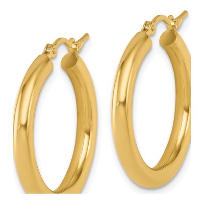 10K Yellow Gold 25mm Hoop Earrings – view 3