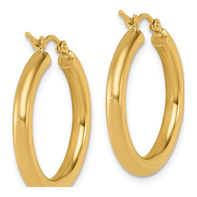 10K Yellow Gold 25mm Hoop Earrings – view 5