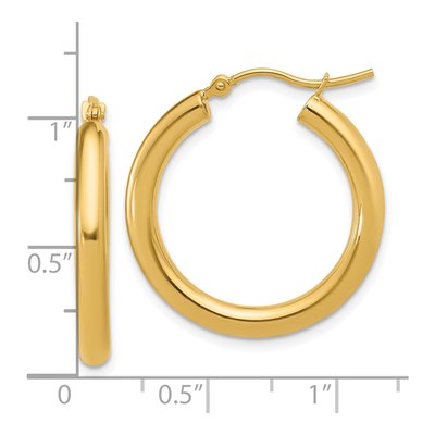 10K Yellow Gold 25mm Hoop Earrings – view 6