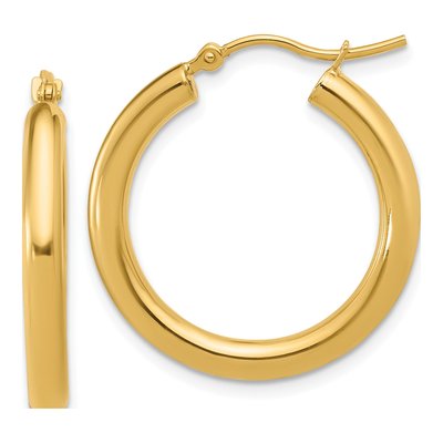 10K Yellow Gold 25mm Hoop Earrings