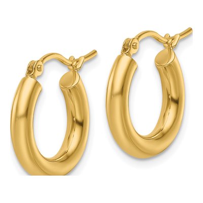 10K Yellow Gold 15mm Hoop Earrings – view 3