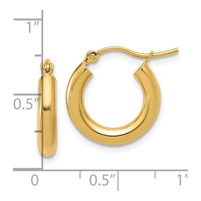 10K Yellow Gold 15mm Hoop Earrings – view 6