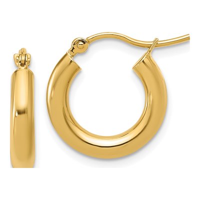 10K Yellow Gold 15mm Hoop Earrings