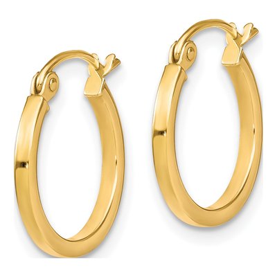 10K Yellow Gold 15mm Hoop Earrings – view 3
