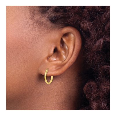 10K Yellow Gold 15mm Hoop Earrings – view 4