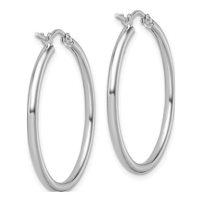 10K White Gold 30mm Hoop Earrings – view 5