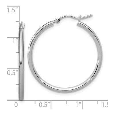 10K White Gold 30mm Hoop Earrings – view 6