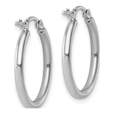 10K White Gold 20mm Hoop Earrings – view 5