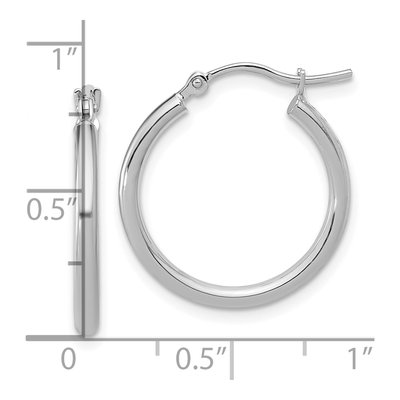 10K White Gold 20mm Hoop Earrings – view 6
