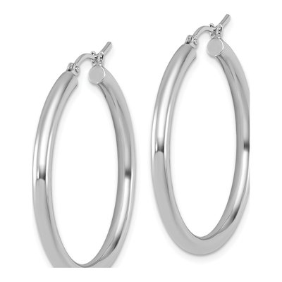 10K White Gold 35mm Hoop Earrings – view 6