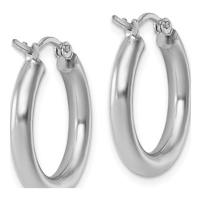 10K White Gold 20mm Hoop Earrings – view 5
