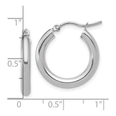 10K White Gold 20mm Hoop Earrings – view 6