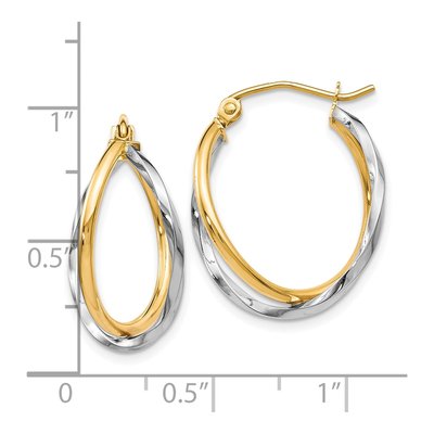 10K Two-Tone Gold Hoop Earrings – view 5