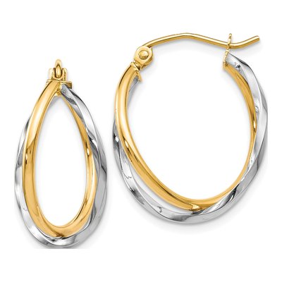 10K Two-Tone Gold Hoop Earrings