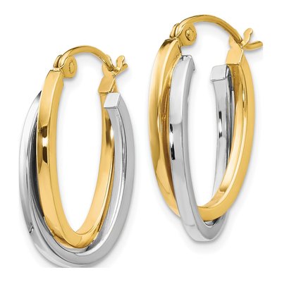 10K Two-Tone Gold Hoop Earrings – view 3