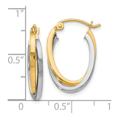 10K Two-Tone Gold Hoop Earrings – view 5