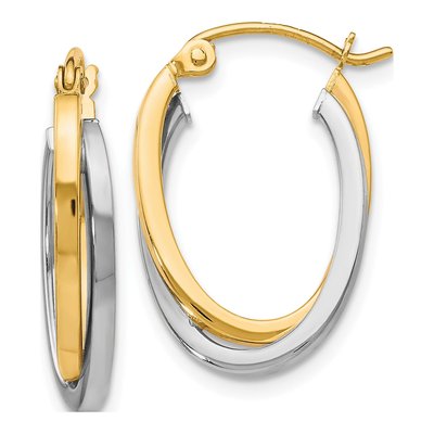 10K Two-Tone Gold Hoop Earrings