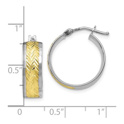 10K Yellow Gold 18mm Diamond-Cut Hoop Earrings – view 5