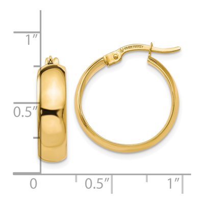 10K Yellow Gold Polished Hinged Hoop Earrings – view 5