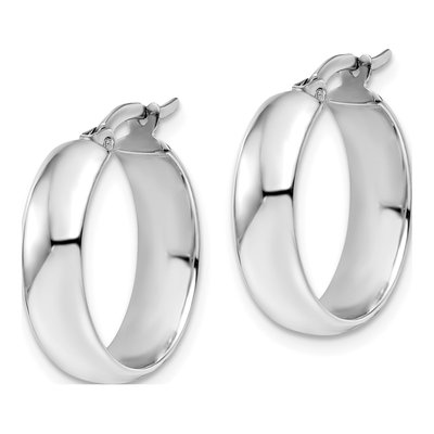 10K White Gold 19mm Hoop Earrings – view 3
