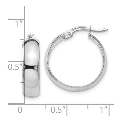 10K White Gold 19mm Hoop Earrings – view 4