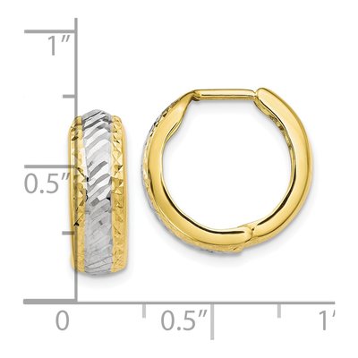 10K Yellow Gold 16mm Diamond-Cut Huggie Hoop Earrings – view 5