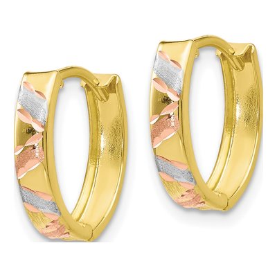 10K Yellow Gold Huggie Hoop Earrings – view 3