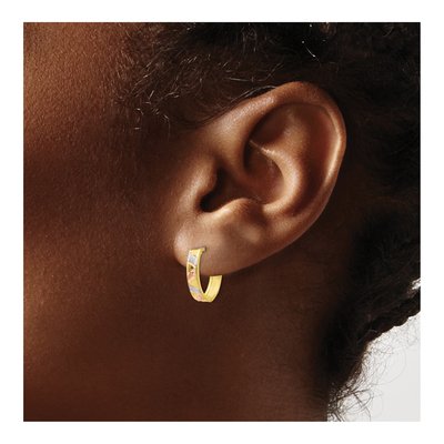 10K Yellow Gold Huggie Hoop Earrings – view 4