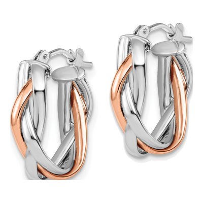 10K Yellow Gold Braided Hoop Earrings – view 3