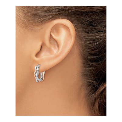 10K Yellow Gold Braided Hoop Earrings – view 5