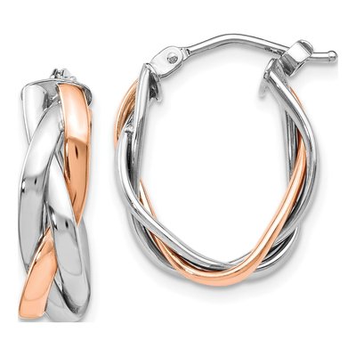 10K Yellow Gold Braided Hoop Earrings