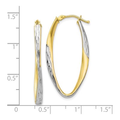 10K Yellow Gold Diamond-Cut Hoop Earrings – view 5