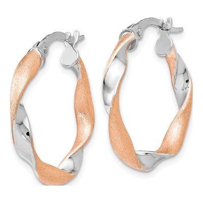 10K Yellow Gold 23mm Twisted Hoop Earrings – view 3