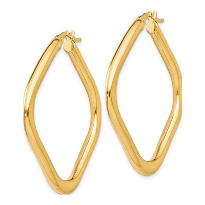 10K Yellow Gold 42mm Square Hoop Earrings – view 3