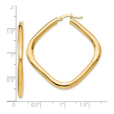 10K Yellow Gold 42mm Square Hoop Earrings – view 5
