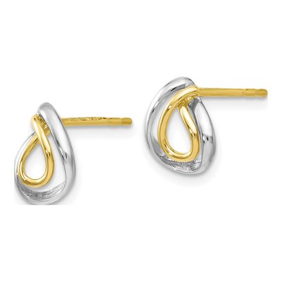10K Yellow Gold Button Stud Earrings – view 3
