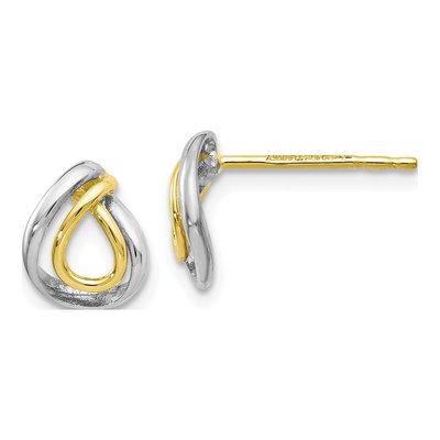 10K Yellow Gold Button Stud Earrings