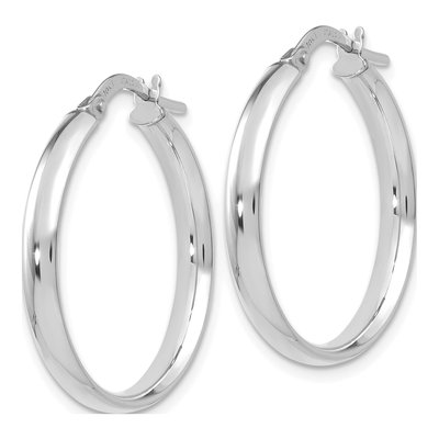 10K White Gold 20mm Hoop Earrings – view 3