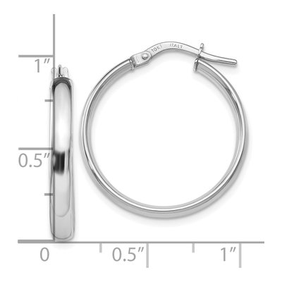 10K White Gold 20mm Hoop Earrings – view 4