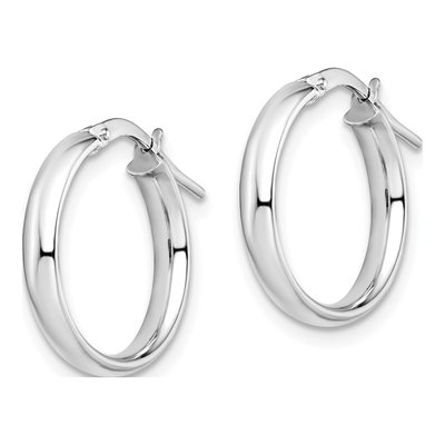 10K White Gold 20mm Hoop Earrings – view 3