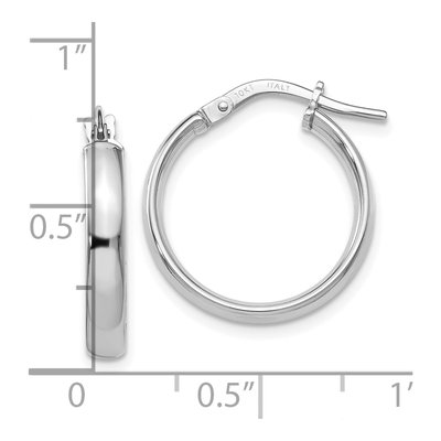 10K White Gold 20mm Hoop Earrings – view 4