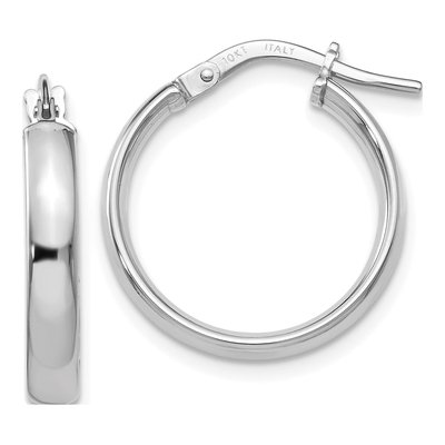10K White Gold 20mm Hoop Earrings