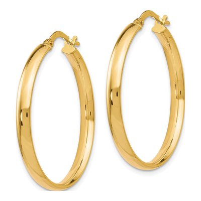 10K Yellow Gold 25mm Hoop Earrings – view 3